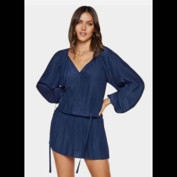 Ramy Brook Dresses & Skirts - RAMY BROOK Paris Smocked Mini Dress in Navy Size Small. STYLE #4783 NWT